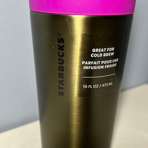 Starbucks 2022 Bronze Cold Brew Tumbler 16 oz - Picture 2 of 5